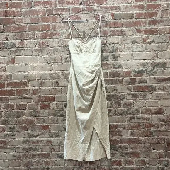 NWT Zara‎ Linen Blend Corset Dress Size Medium - Picture 7 of 15